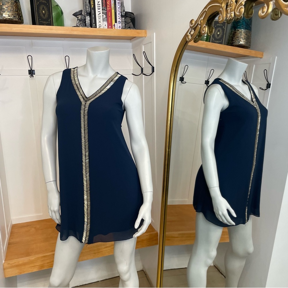 Alya Navy Blue Beaded Tunic